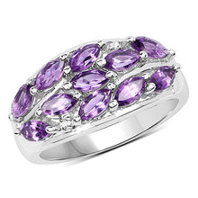 Load image into Gallery viewer, 1.67 Carat Genuine Amethyst and White Topaz .925 Sterling Silver Ring