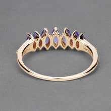 Load image into Gallery viewer, 0.76 Carat Genuine Tanzanite and White Diamond 14K Yellow Gold Ring