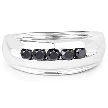 Load image into Gallery viewer, 0.50 Carat Genuine Black Diamond .925 Sterling Silver Ring