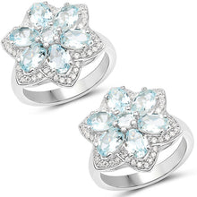 Load image into Gallery viewer, 2.88 Carat Genuine Aquamarine .925 Sterling Silver Ring