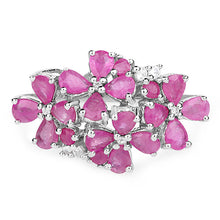 Load image into Gallery viewer, 3.51 Carat Genuine Ruby and White Zircon .925 Sterling Silver Ring