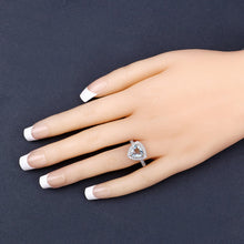 Load image into Gallery viewer, 1.58 Carat Genuine Aquamarine and White Diamond 14K Yellow Gold Ring