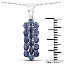 Load image into Gallery viewer, 10.40 Carat Genuine Blue Sapphire .925 Sterling Silver 3 Piece Jewelry Set (Ring, Earrings, and Pendant w/ Chain)