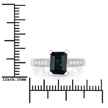 Load image into Gallery viewer, 1.91 Carat Genuine Green Tourmaline and White Diamond 14K White Gold Ring