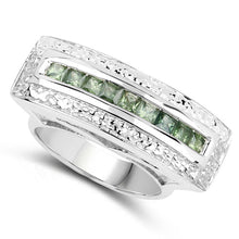 Load image into Gallery viewer, 1.08 Carat Genuine Green Sapphire .925 Sterling Silver Ring