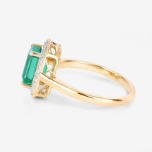 Load image into Gallery viewer, 1.62 Carat Genuine Ethiopian Emerald and White Diamond 14K Yellow Gold Ring