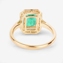 Load image into Gallery viewer, 1.62 Carat Genuine Ethiopian Emerald and White Diamond 14K Yellow Gold Ring