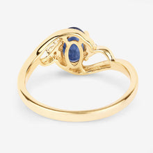Load image into Gallery viewer, 0.98 Carat Genuine Blue Sapphire and White Diamond 10K Yellow Gold Ring