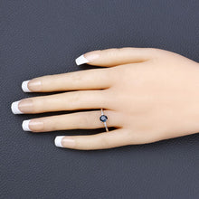 Load image into Gallery viewer, 0.84 Carat Genuine Blue Sapphire and White Diamond 14K White Gold Ring