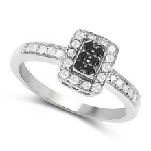 Load image into Gallery viewer, 0.35 Carat Genuine Black Diamond and White Diamond .925 Sterling Silver Ring