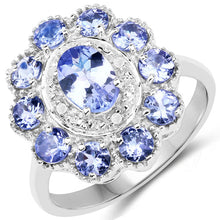 Load image into Gallery viewer, 1.77 Carat Genuine Tanzanite and White Topaz .925 Sterling Silver Ring