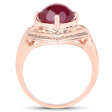 Load image into Gallery viewer, 14K Rose Gold Plated 3.15 Carat Genuine Glass Filled Ruby .925 Sterling Silver Ring