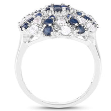 Load image into Gallery viewer, 1.78 Carat Genuine Blue Sapphire & White Topaz .925 Sterling Silver Ring