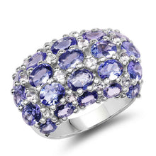 Load image into Gallery viewer, 7.29 Carat Genuine Tanzanite and White Topaz .925 Sterling Silver Ring