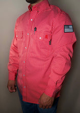 Load image into Gallery viewer, FR Pearl Snap Work shirt - Alpha Red - With U.S Flag