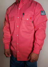 Load image into Gallery viewer, FR Pearl Snap Work shirt - Alpha Red - With U.S Flag