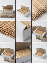 Load image into Gallery viewer, 1000 Qty Double Point Birchwood Toothpicks In Cardboard Reusable Box BiteMyWood Brand