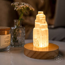 Load image into Gallery viewer, Selenite Cleansing Lamp