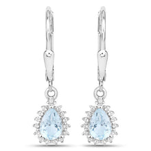 Load image into Gallery viewer, 2.00 Carat Genuine Blue Topaz and White Topaz .925 Sterling Silver Jewelry Set