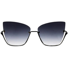 Load image into Gallery viewer, Vixen - Black Lens Black Frame Metal Cateye Sunglasses