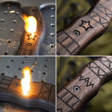 Load image into Gallery viewer, Handcrafted tomahawk "Takoda" with tribal engraving