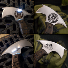 Load image into Gallery viewer, Handcrafted tomahawk "Takoda" with tribal engraving
