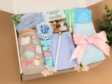 Load image into Gallery viewer, Care Packages for Her – Blue Relaxation Tea & Tumbler Set