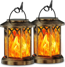 Load image into Gallery viewer, DecorBites™ Upgraded Flickering Flame Solar Lanterns - 2 Pack