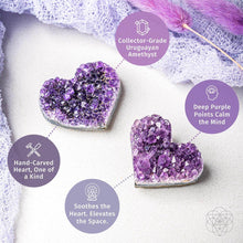 Load image into Gallery viewer, Uruguayan Amethyst Love Heart Cluster - AAA Premium Quality