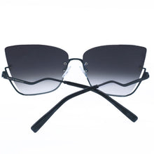 Load image into Gallery viewer, Vixen - Black Lens Black Frame Metal Cateye Sunglasses