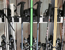 Load image into Gallery viewer, Wall Rack Holds Skis or Snowboard by Bindings, Yard Tools, Gear & Equipment - Made in the USA