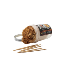 Load image into Gallery viewer, 450 Qty BiteMyWood Unflavored Double Point Birchwood Toothpicks DP1 in Reusable Plastic Jar - USA Made