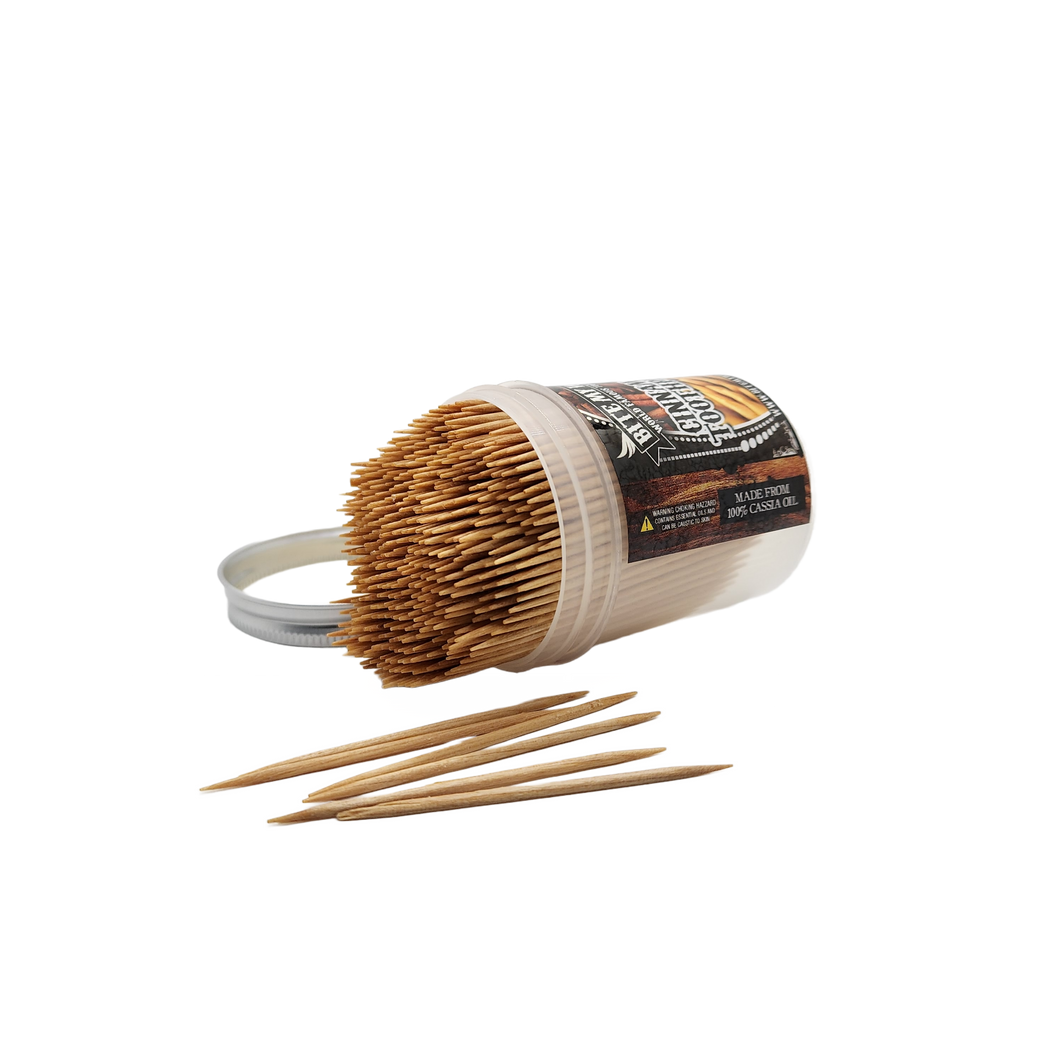 BiteMyWood Flavored Birchwood Toothpicks in Plastic Jars Available In 2 Sizes