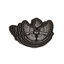 Load image into Gallery viewer, BiteMyWood Black and White Stickers 2 Choices of High Quality Pre Peelable