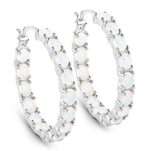 Load image into Gallery viewer, 2.05 Carat Genuine Created Opal .925 Sterling Silver Earrings
