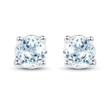 Load image into Gallery viewer, 0.64 Carat Genuine Blue Topaz .925 Sterling Silver Earrings
