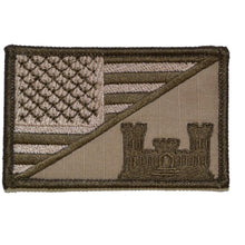 Load image into Gallery viewer, Army Engineer Castle USA Flag - 2.25x3.5 Patch
