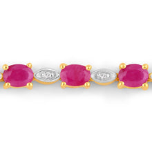 Load image into Gallery viewer, 2.01 Carat Genuine Ruby and White Diamond .925 Sterling Silver Bracelet

