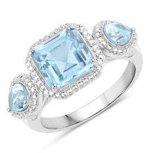 Load image into Gallery viewer, 3.81 Carat Genuine Blue Topaz .925 Sterling Silver Ring
