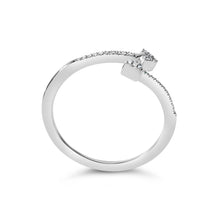 Load image into Gallery viewer, .925 Sterling Silver 1/5 Cttw Diamond Double Arrowhead Open Ring (I-J Color, I2-I3 Clarity) - Ring Size 6
