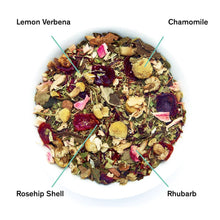 Load image into Gallery viewer, Days of Heaven - Rhubarb Verbena Chamomile Tea (Caffeine Free)
