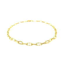 Load image into Gallery viewer, 14k Yellow Gold Anklet with Flat Hammered Oval Links
