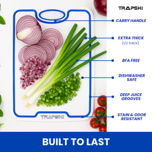 Load image into Gallery viewer, TRAPSKI Premium 1/2 Inch Thick HDPE Cutting Boards | Food-Grade Kitchen Prep Surface | Juice Grooves | Made in the USA
