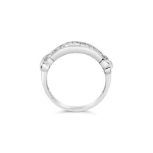 Load image into Gallery viewer, .925 Sterling Silver 1/2 Cttw Baguette Cut Diamond Channel Set X-Station Wedding Ring (H-I Color, I1-I2 Clarity) - Size 6-1/2
