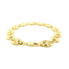 Load image into Gallery viewer, 11.0mm 14k Yellow Gold Puffed Mariner Link Bracelet
