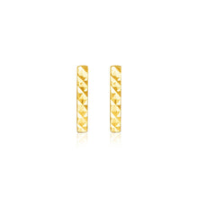 Load image into Gallery viewer, 14k Yellow Gold Textured Bar Earrings

