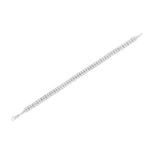 Load image into Gallery viewer, .925 Sterling Silver 1/10 Cttw Diamond Double-Link 7" Rolex Tennis Bracelet (I-J Color, I3 Clarity)
