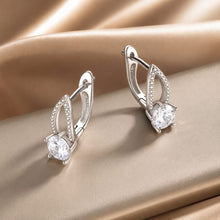 Load image into Gallery viewer, 925 Sterling Silver Earrings with CZ Pavé Setting, 1.4*0.62cm for Women
