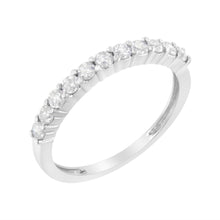 Load image into Gallery viewer, .925 Sterling Silver 1/2 cttw Shared Prong-Set Brilliant Round-Cut Diamond 11 Stone Band Ring (I-J Color, SI2-I1 Clarity) - Size 7
