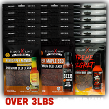 Load image into Gallery viewer, Elijah’s Xtreme Beef Jerky Bulk Trio - 6 bags of Each Flavor, 18 bags total (3lbs)

